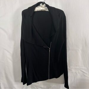 Mossimo Black Women's Asymmetrical Zipper Knit Cardigan Size Medium
